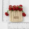 Ins crochet coin purse cute handmade lipstick bag adjustable rope with knitted rose mini makeup bag 2