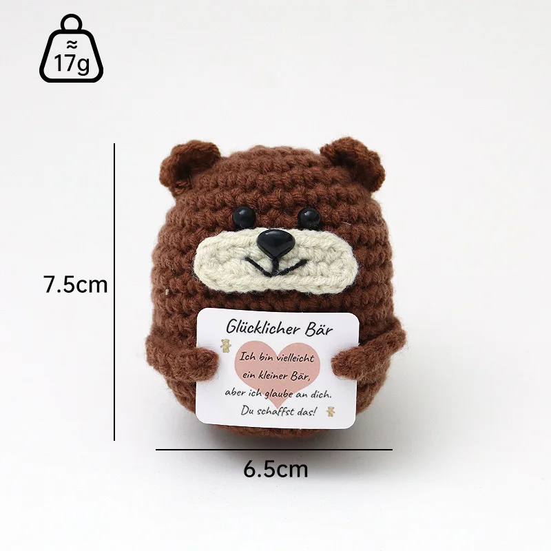 Crochet emotional support crochet new kintted positive doll funny gifts for friend table bookshelf decoration 3