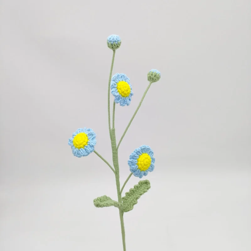 Daisy crochet flowers bouquet cute knitting flowers creative artificial flower handwoven plant table home decor 6