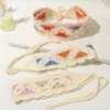 Sweet knitted triangle scarf fashionable handmade headscarf girl photo props french headband hair bands 2