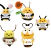Positive bee crochet emotional support positive crochet animals knitting doll animal with words cute gift 1