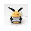 Positive bee crochet emotional support positive crochet animals knitting doll animal with words cute gift 4