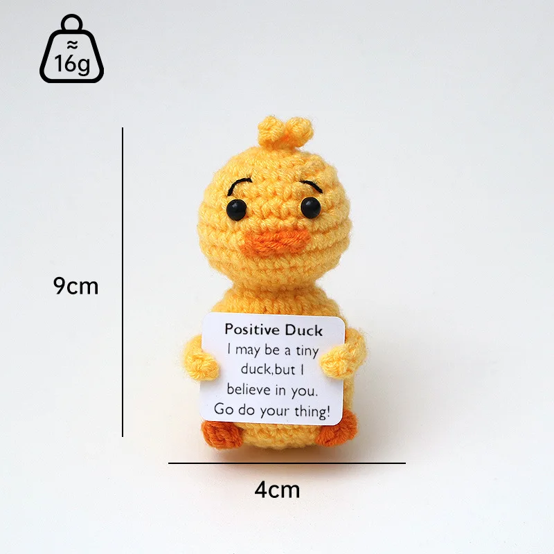 Crochet emotional support crochet new kintted positive doll funny gifts for friend table bookshelf decoration 2