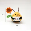 Positive bee crochet emotional support positive crochet animals knitting doll animal with words cute gift 3