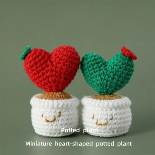 Mini Love Crochet Plant Pot Mini Crochet Flower Pot Creative Kintted Plant Car Table Home Decor Gift 1 Mini love crochet plant pot mini crochet flower pot creative kintted plant car table home decor gift 1
