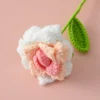 1pc crochet rose flower graduation bouquet romantic knitting flowers finished artificial plant wedding decor gift 2