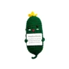 Handmade emotional support pickle positive cucumber dolls home decoration funny kawaii yarn knitting gifts living room decor 6