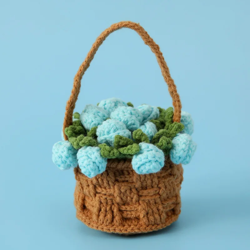2025 crochet flower potted rose kintted flower coaster crochet flower cup mat friends gift table decor 6