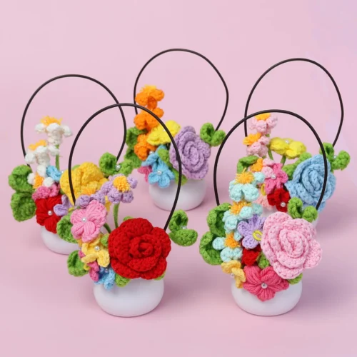 Crochet Flowers with Potted Creative Knitted Flower Table Items Mothers Day Gift Home Wedding Decor 1 Crochet flowers with potted creative knitted flower table items mothers day gift home wedding decor 1