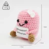 Kawaii cake crochet doll emotional support doll desk accessories handmade small gifts positive crochet home decor 4