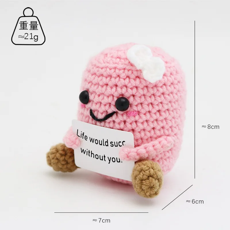 Kawaii cake crochet doll emotional support doll desk accessories handmade small gifts positive crochet home decor 4