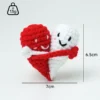 Cute crochet doll kintted heartshape doll finnshed hand woven toy knitted hearts love doll funny gifts 5
