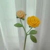 Mini rose crochet flowers creative knitted flowers crochet woven flower bouquet wedding party home decor gift 2