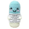 Crochet emotional support chill pill caring gifts desktop ornament handmade knitted emergency pills with card home room decor 6
