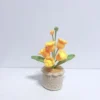 Bell orchid crochet flowers pot creative knitting flower potted cute crochet plant table home decor artificial flower 5