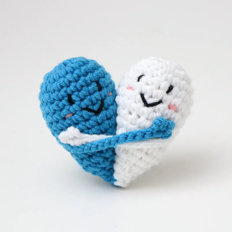 Cute crochet doll kintted heartshape doll finnshed hand woven toy knitted hearts love doll funny gifts 6