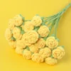 1pc creative crochet flowers finished knitting rose flower wedding bouquet cute fake flowers friends gift home decor 4