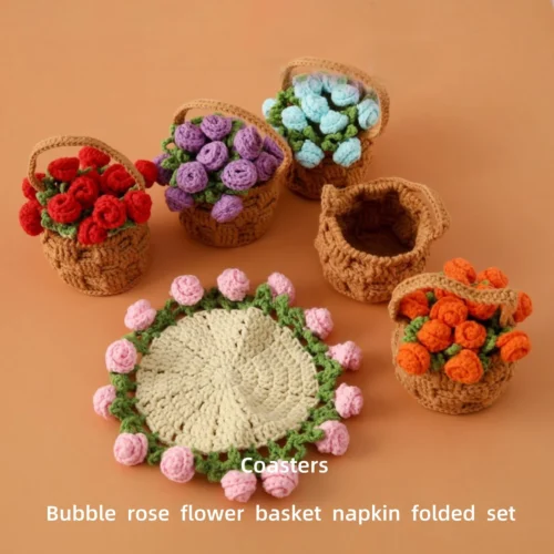 2025 Crochet Flower Potted Rose Kintted Flower Coaster Crochet Flower Cup Mat Friends Gift Table Decor 1 2025 crochet flower potted rose kintted flower coaster crochet flower cup mat friends gift table decor 1