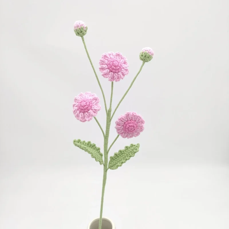 Daisy crochet flowers bouquet cute knitting flowers creative artificial flower handwoven plant table home decor 5