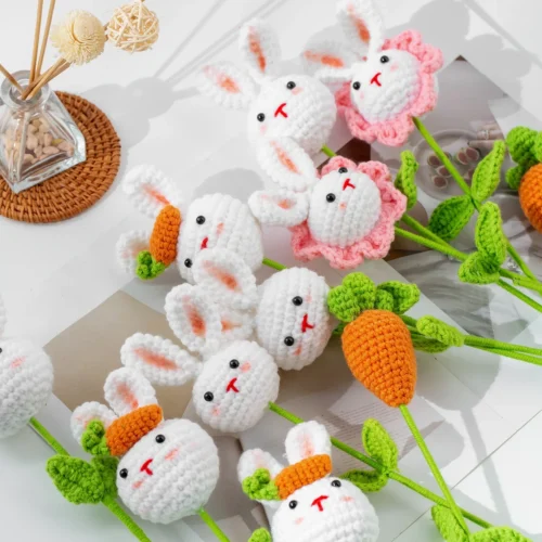 Rabbit Crochet Bouquet Cute Animal Crochet Flowers Knitted Graduation Bouquet 2025 Fake Plant Home Decor Kids Gift 1 Rabbit crochet bouquet cute animal crochet flowers knitted graduation bouquet 2025 fake plant home decor kids gift 1