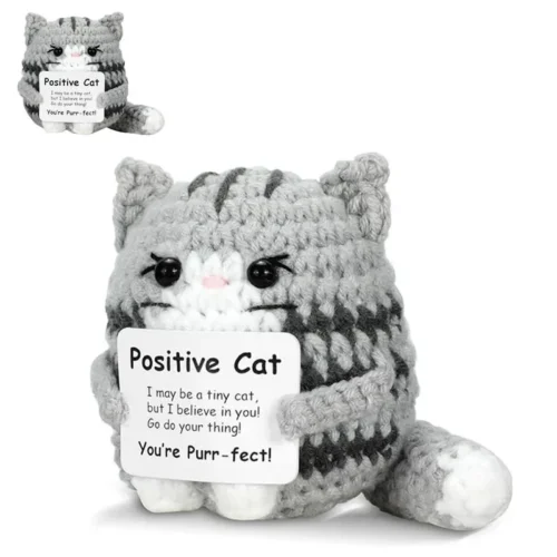 New Crochet Cat Doll Ornament Home Room Decoration Handmade Knitted Positive Energy Cat Doll With Card Christmas Party Gifts 1 New crochet cat doll ornament home room decoration handmade knitted positive energy cat doll with card christmas party gifts 1