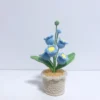 Bell orchid crochet flowers pot creative knitting flower potted cute crochet plant table home decor artificial flower 6