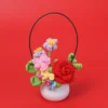 Crochet flowers with potted creative knitted flower table items mothers day gift home wedding decor 3