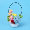 Crochet flowers with potted creative knitted flower table items mothers day gift home wedding decor 5