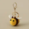 Funny crocheted keychain kintting bee keychains cute backpack pendants car key ring handmade key chain friend gifts 4