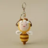 Funny crocheted keychain kintting bee keychains cute backpack pendants car key ring handmade key chain friend gifts 6