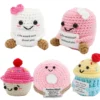 Kawaii cake crochet doll emotional support doll desk accessories handmade small gifts positive crochet home decor 1