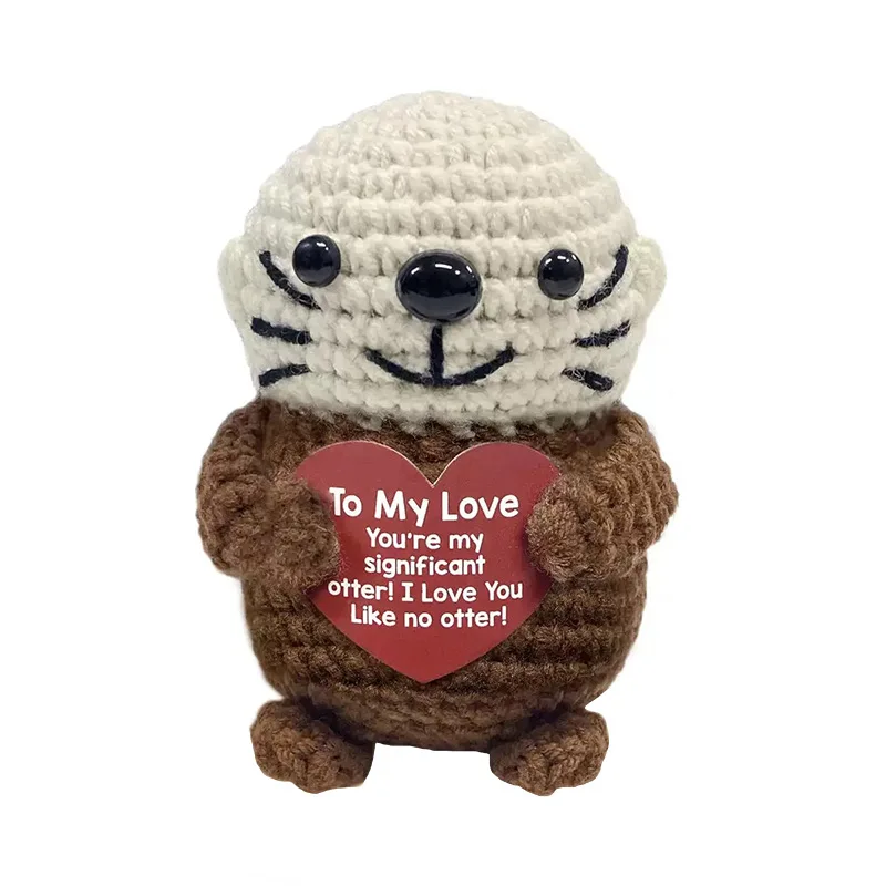 Crochet ball emotional support positive crochet doll funny gifts for boyfriends emotional support kintted toy 6