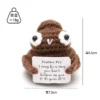 Crochet emotional support crochet new kintted positive doll funny gifts for friend table bookshelf decoration 5