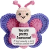Positive energy butterfly hug pocket mini handmade plush wool knitting doll with card funny christams gift home room decoration 1