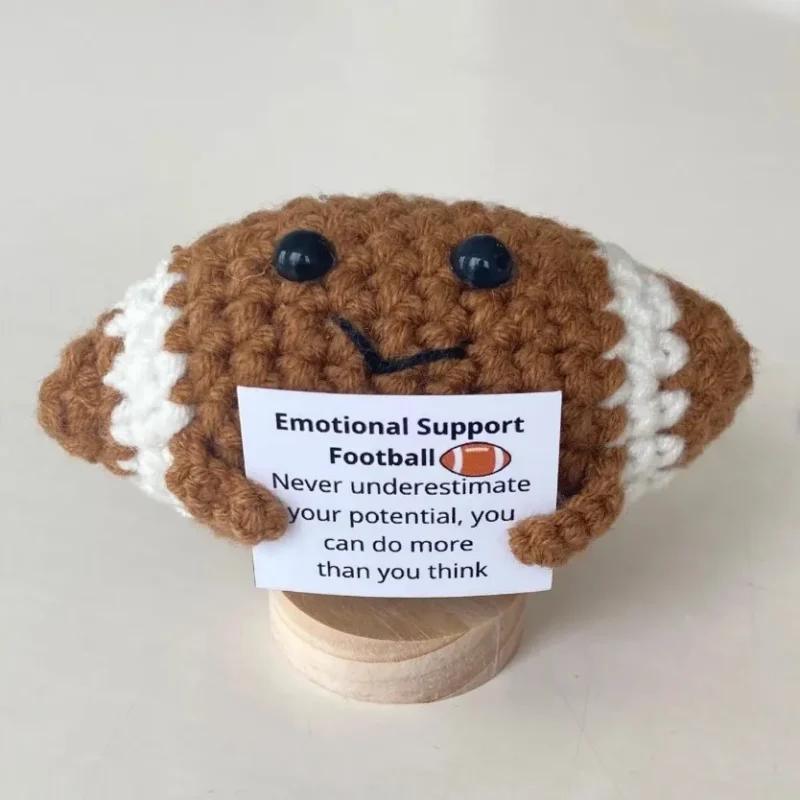 Crochet ball emotional support positive crochet doll funny gifts for boyfriends emotional support kintted toy 4