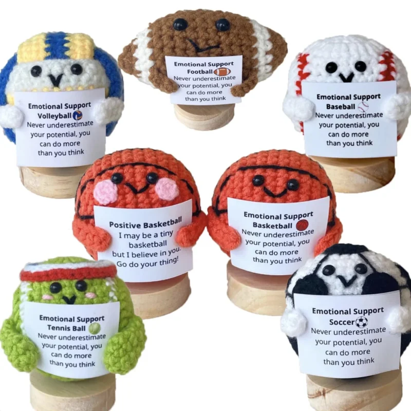 Crochet ball emotional support positive crochet doll funny gifts for boyfriends emotional support kintted toy 1