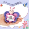 Positive energy butterfly hug pocket mini handmade plush wool knitting doll with card funny christams gift home room decoration 2