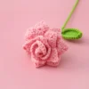 Rose knitted flowers crochet wedding bouquet flower knitted bouquet home party decor friends gift graduation bouquet 6