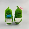 Handmade emotional support pickle positive cucumber dolls home decoration funny kawaii yarn knitting gifts living room decor 3
