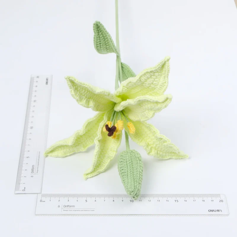 2025 lily crochet flowers creative lily crochet flower bouquet kintted plant wedding decor table home decor gift 3