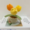 Tulips crochet flowers with potted cute knitted flower tulips artificial palnt easter decoration 2025 office table car decor 6