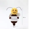 Positive bee crochet emotional support positive crochet animals knitting doll animal with words cute gift 5