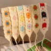 Sweet knitted triangle scarf fashionable handmade headscarf girl photo props french headband hair bands 1