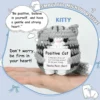 New crochet cat doll ornament home room decoration handmade knitted positive energy cat doll with card christmas party gifts 2