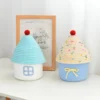 Cute storage basket desktop sundries storage box snack toys organizer hand woven make up basket home decor 5