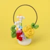 Crochet flowers with potted creative knitted flower table items mothers day gift home wedding decor 4