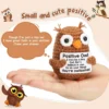 Funny crochet positive inspirational emotional support owl doll home room decoration handmade knitted owl desktop ornament gift 2