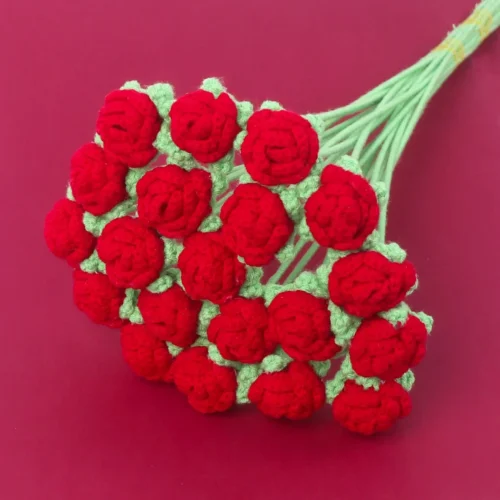 1pc Creative Crochet Flowers Finished Knitting Rose Flower Wedding Bouquet Cute Fake Flowers Friends Gift Home Decor 1 1pc creative crochet flowers finished knitting rose flower wedding bouquet cute fake flowers friends gift home decor 1