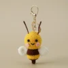 Funny crocheted keychain kintting bee keychains cute backpack pendants car key ring handmade key chain friend gifts 5