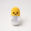 New handmade knitted capsule doll with positive card home room decoration funny crochet emotional support capsule ornament gifts 2